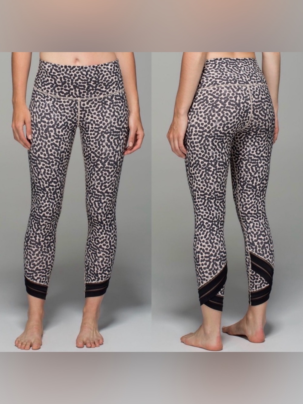 Rare Lululemon high times wrap mesh leggings Cheetah
